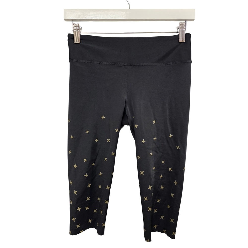 Koral Leggings Womens Medium Black Star Print Capri Activewear Workout Pants